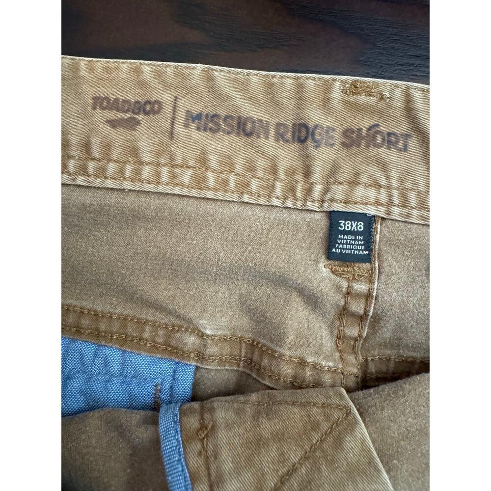 Toad & Co Men's Mission Ridge Shorts Chino Organic Cotton 38 x 8 Brown - Picture 7 of 11